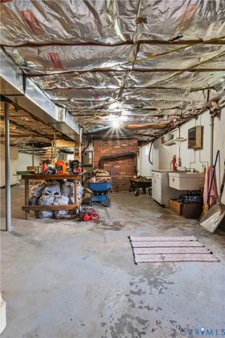 a view of parking garage with cars