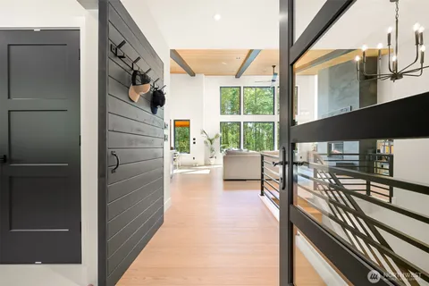 a view of a balcony with chairs