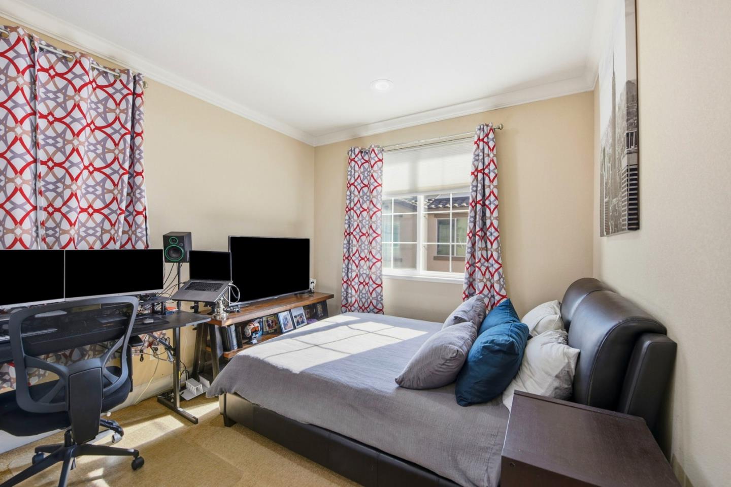 56 Regency Place Hayward, CA 94544 - Photo 25 of 43 a bedroom with a bed and a flat screen tv