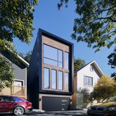 a car parked in front of a house