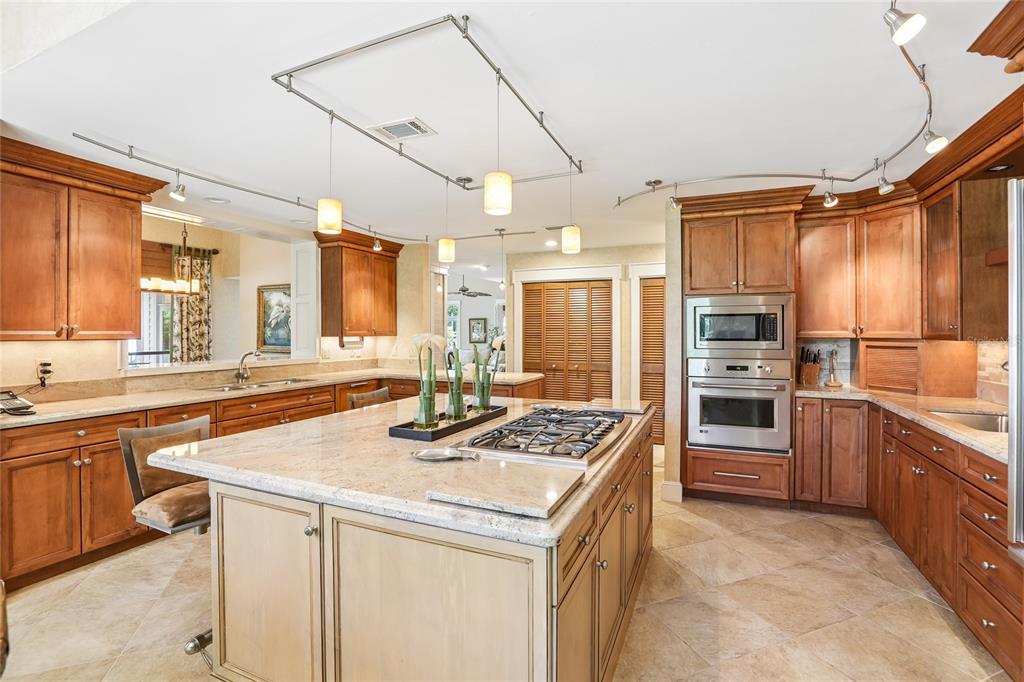 17810 Crawley Road Odessa, FL 33556 - Photo 18 of 76 a kitchen with stainless steel appliances kitchen island granite countertop a sink stove and refrigerator