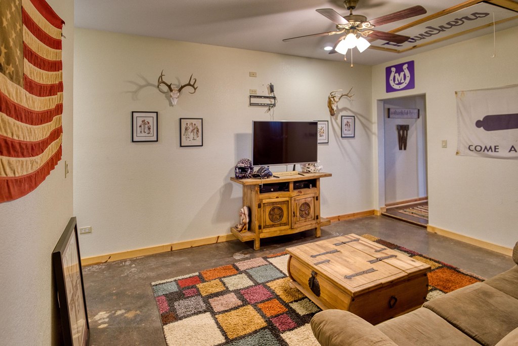 6446 Blackjack Road Fredonia, TX 76842 - Photo 30 of 52 a living room with furniture and a flat screen tv