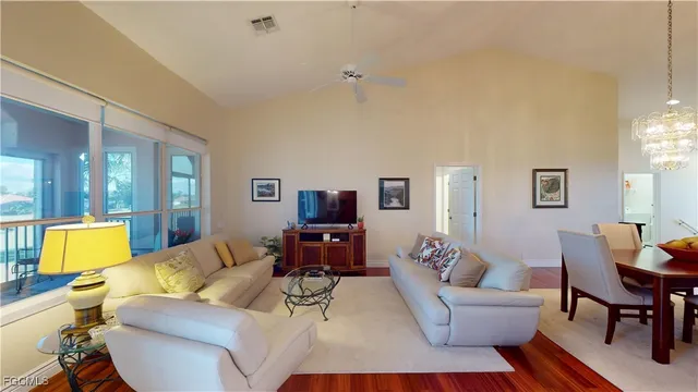 a living room with furniture and a couch