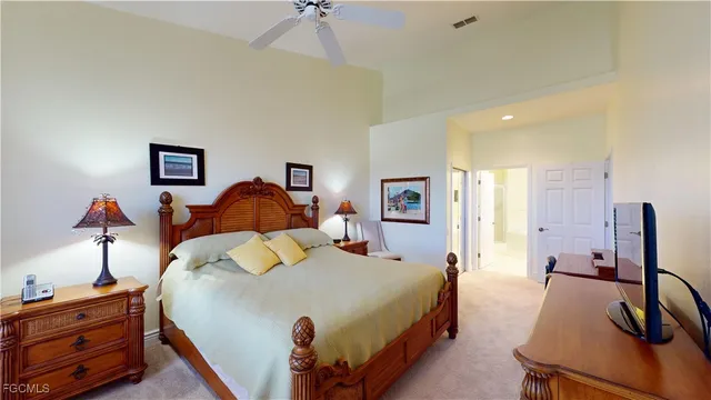 a bedroom with a bed and a closet