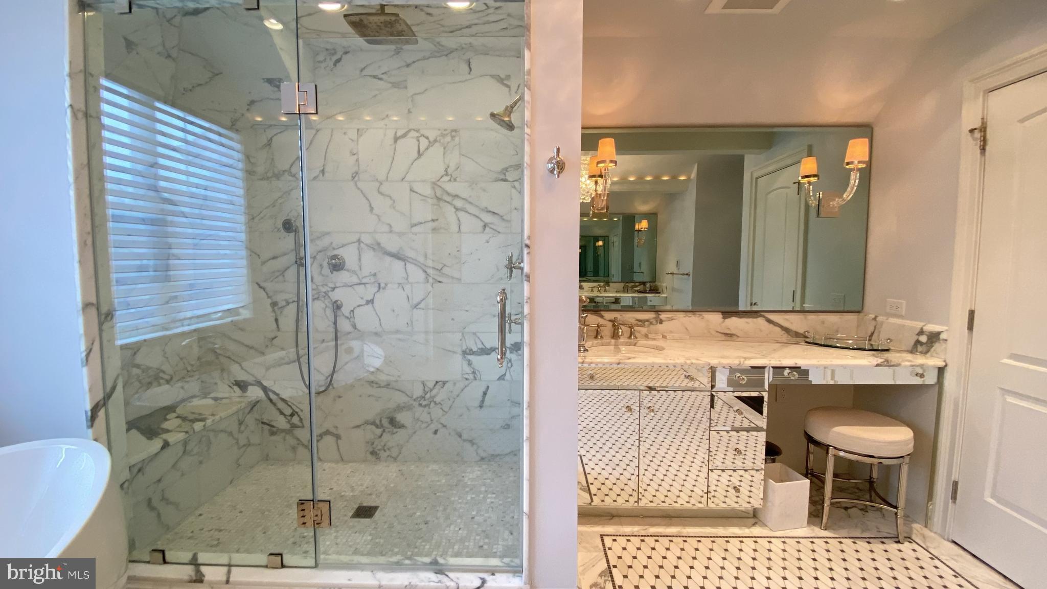 206 Valley Ridge Road Haverford, PA 19041 - Photo 28 of 48 a bathroom with a sink a toilet a mirror and shower