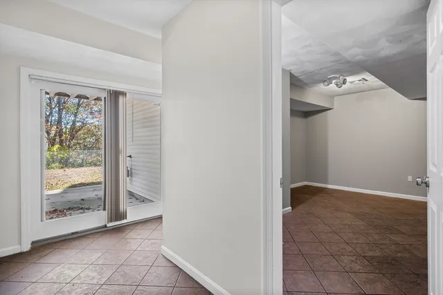 an entryway with a door