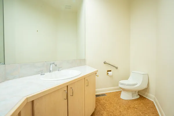 a bathroom with a sink and a toilet