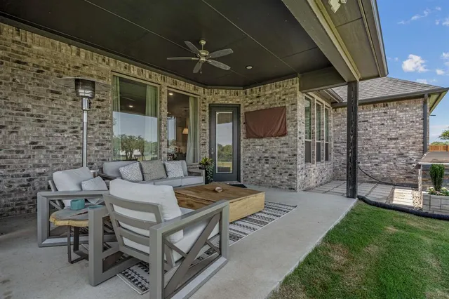 a balcony with a stove
