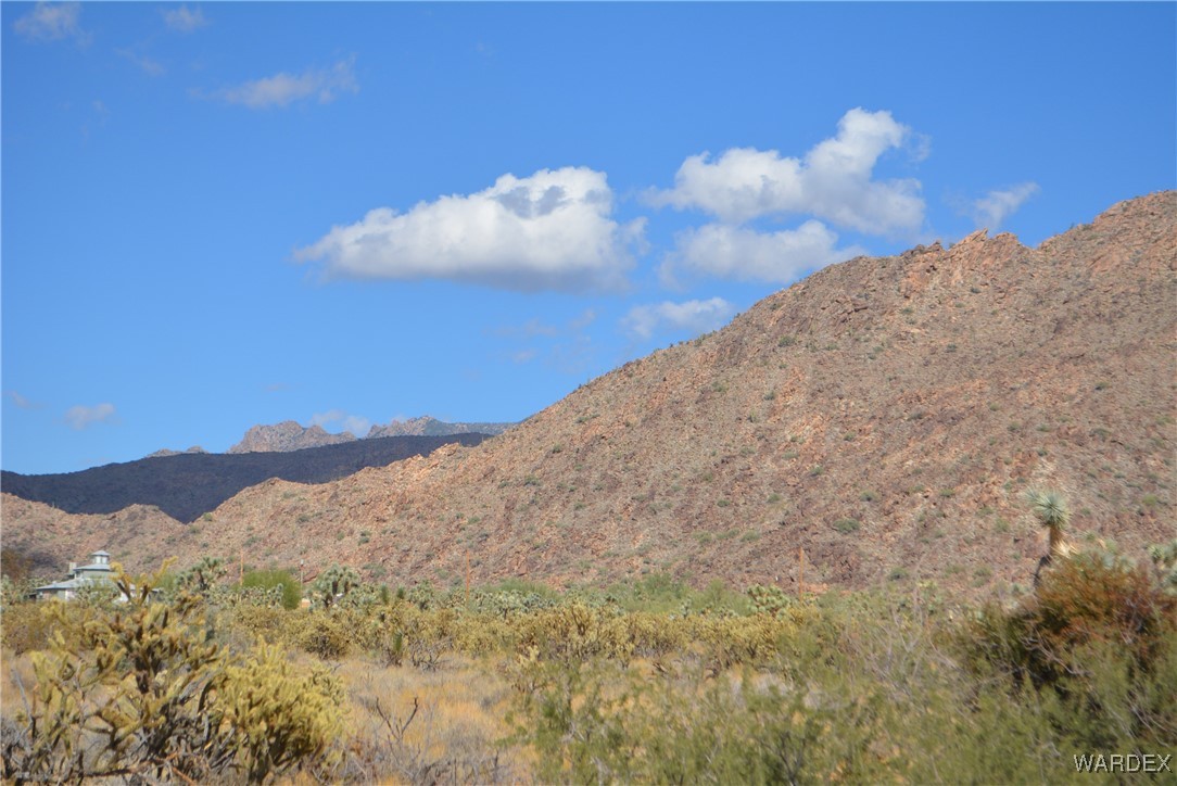 11841 Sherry Road Yucca, AZ 86438 - Photo 15 of 45 a view of a dry yard with mountains in the background