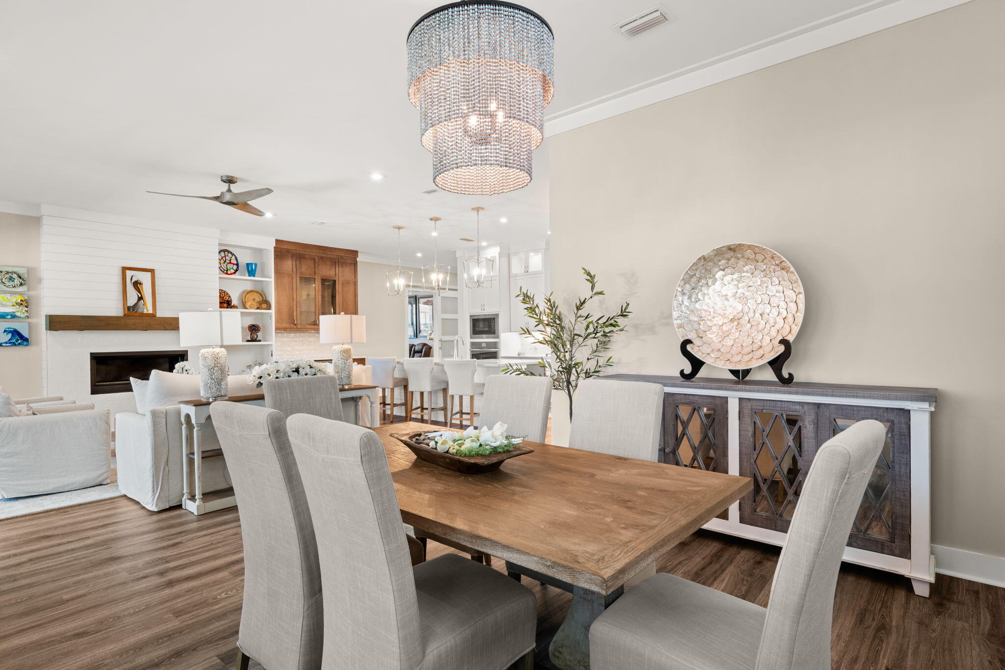 40 Tamoka Ct Inlet Beach Inlet Beach, FL 32461 - Photo 17 of 93 a view of a dining room with furniture a chandelier and wooden floor
