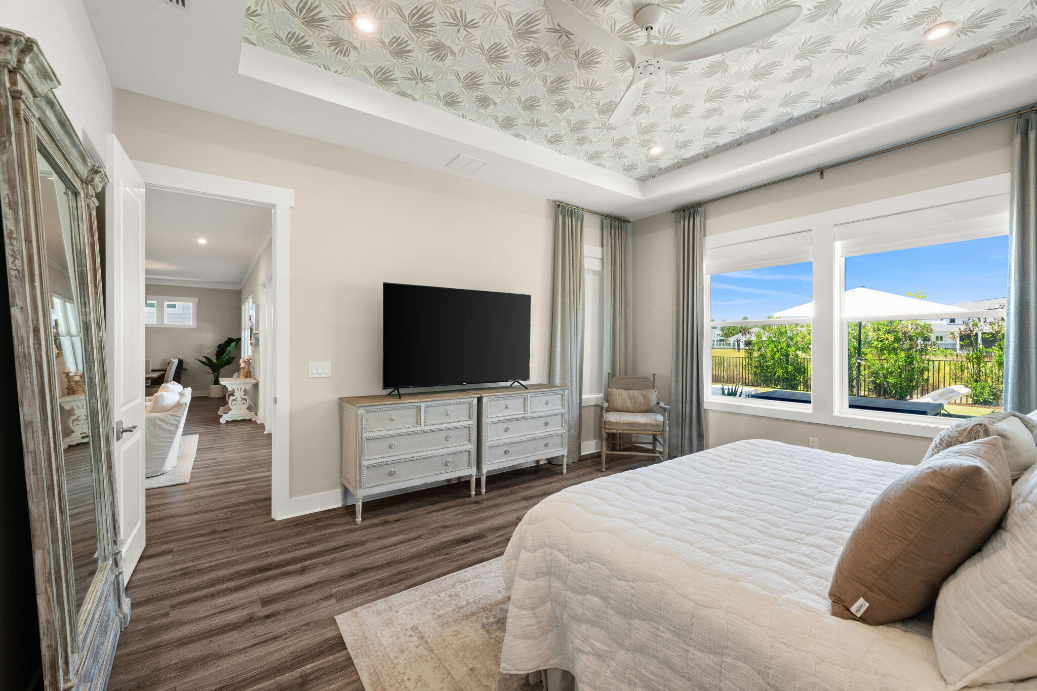 40 Tamoka Ct Inlet Beach Inlet Beach, FL 32461 - Photo 21 of 93 a bedroom with a bed and a flat screen tv