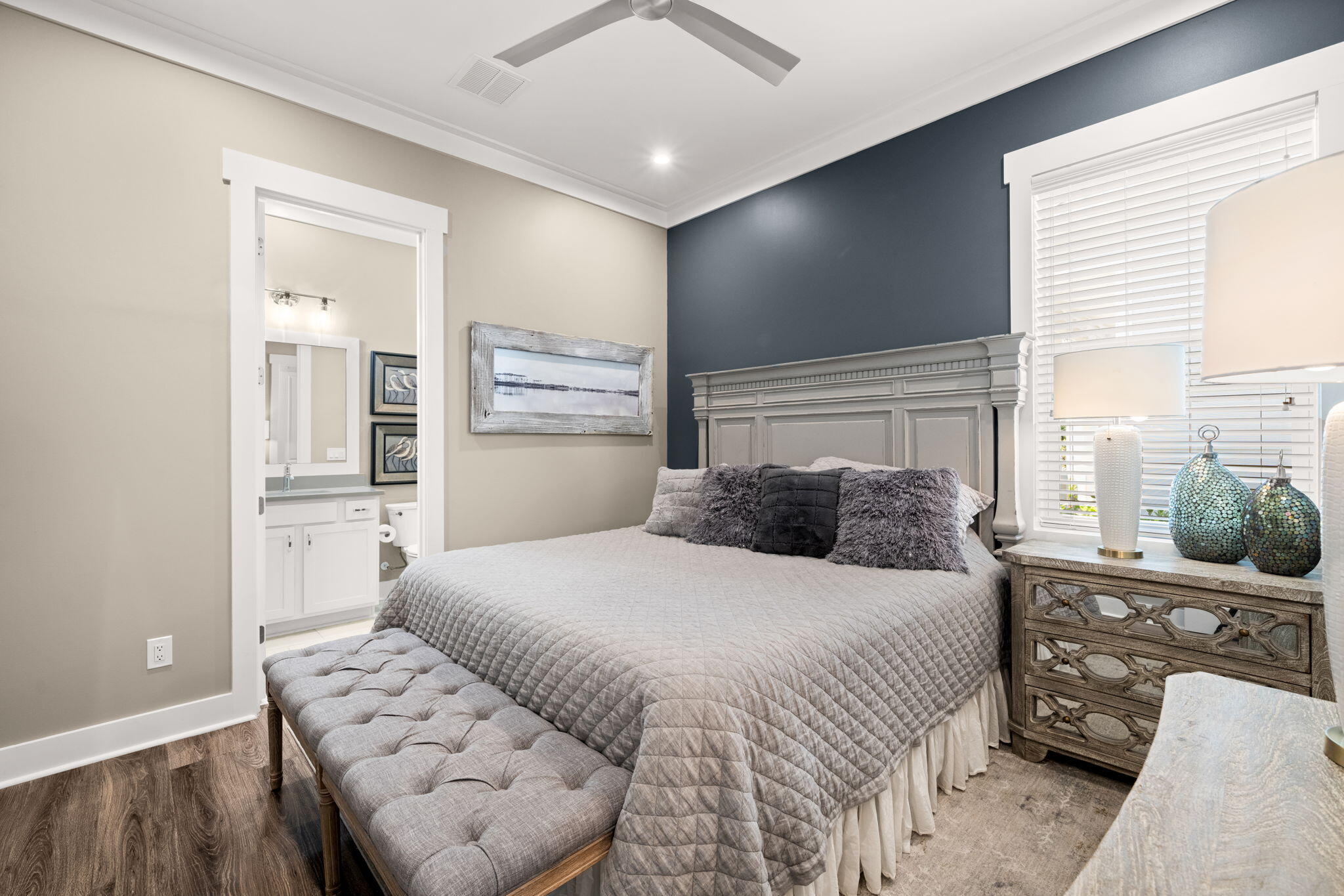 40 Tamoka Ct Inlet Beach Inlet Beach, FL 32461 - Photo 29 of 93 a bedroom with a bed and wooden floor