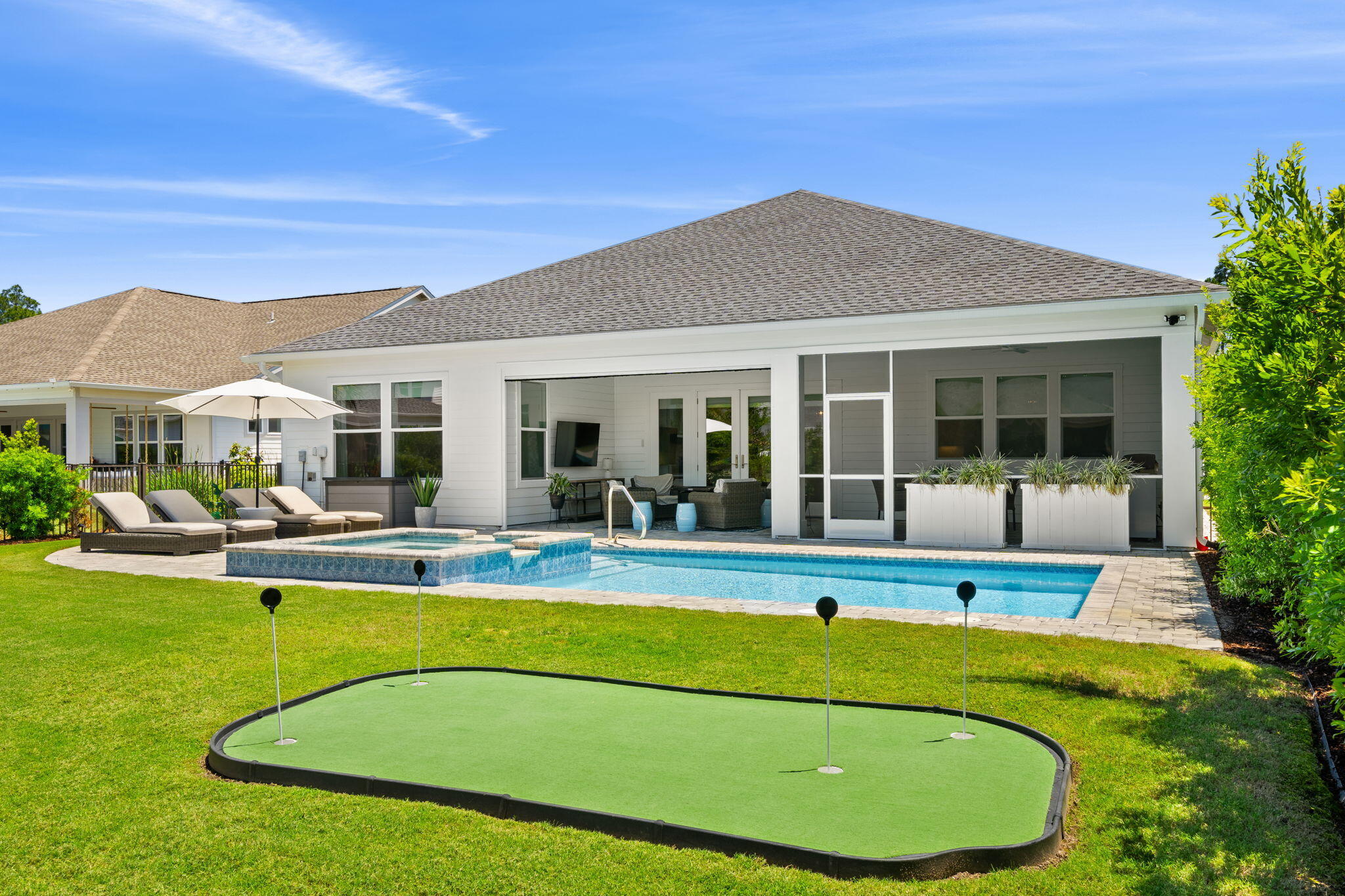40 Tamoka Ct Inlet Beach Inlet Beach, FL 32461 - Photo 50 of 93 a view of a house with swimming pool and a yard