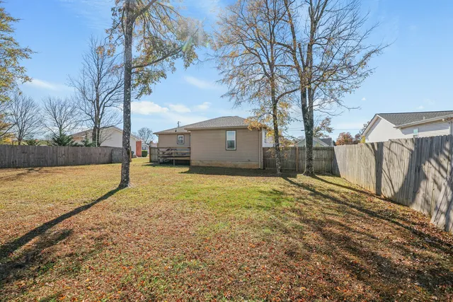 a view of backyard with green space