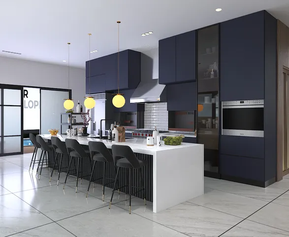 a bedroom with a bed and a mirror