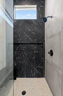a bathroom with a shower