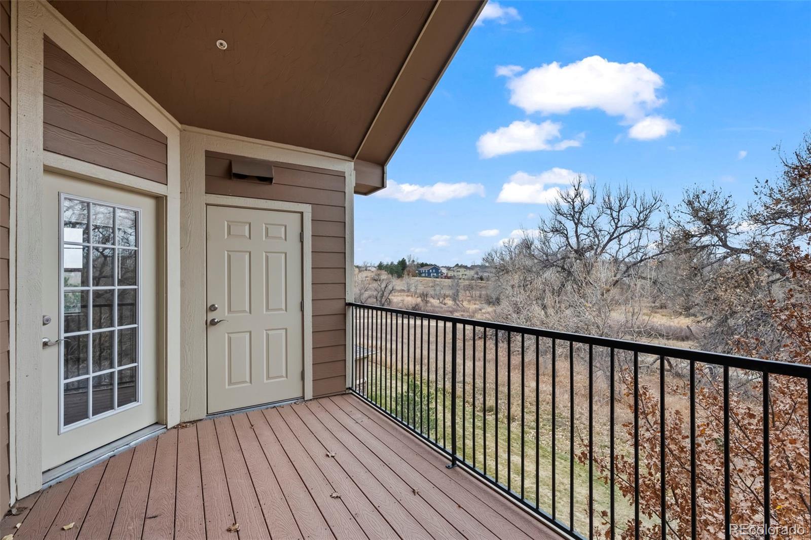 10787 Twenty Mile Road, Unit 301 Parker, CO 80134 - Photo 2 of 31 a view of balcony with wooden floor