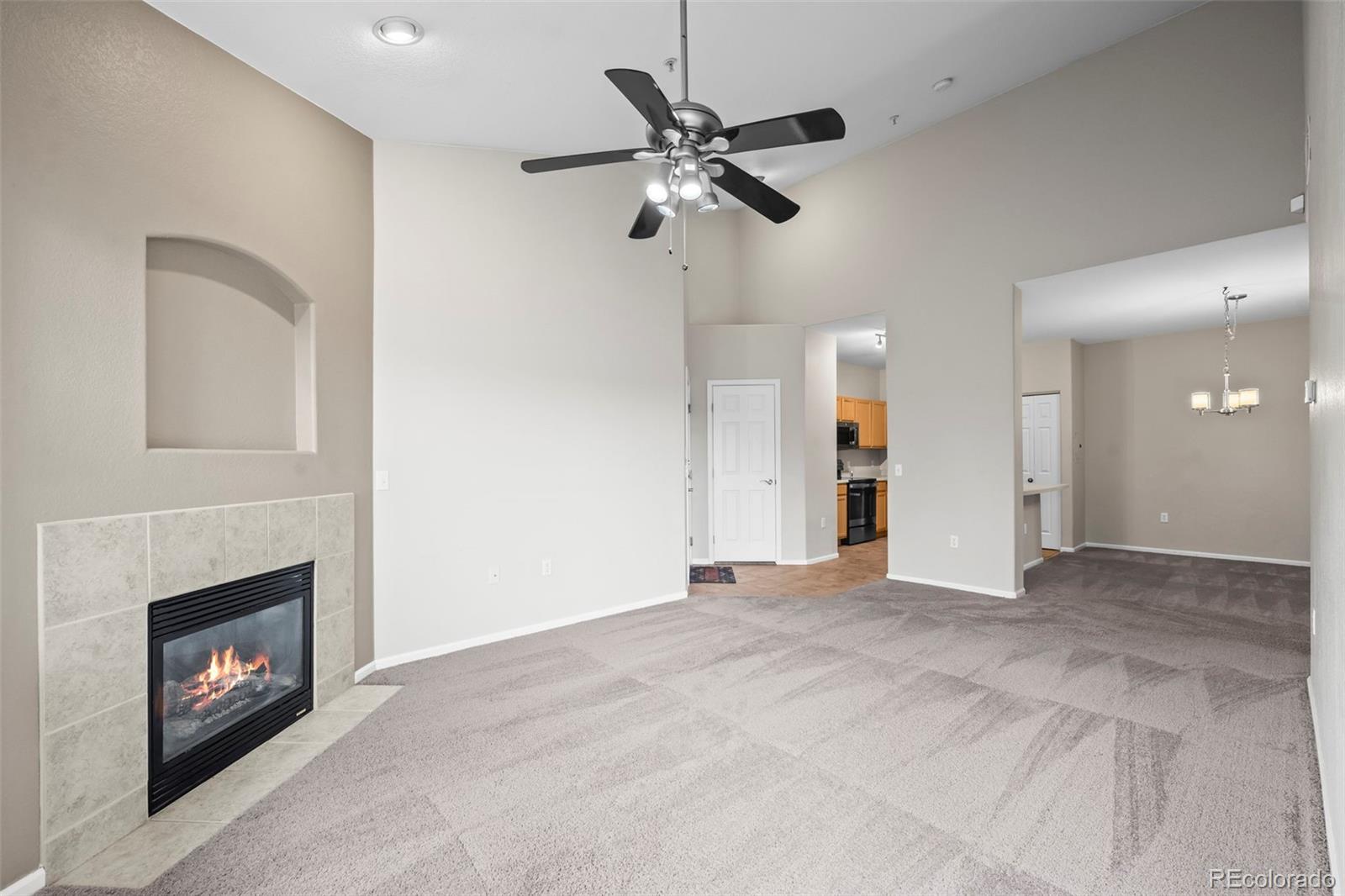 10787 Twenty Mile Road, Unit 301 Parker, CO 80134 - Photo 5 of 31 a view of an empty room with a fireplace