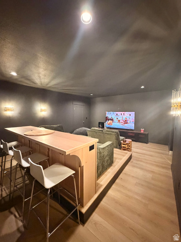 3626 Riverstone Road Mapleton, UT 84664 - Photo 40 of 58 Home theater with light wood finished floors and recessed lighting