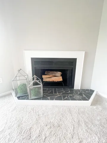 a living room with furniture and a couch