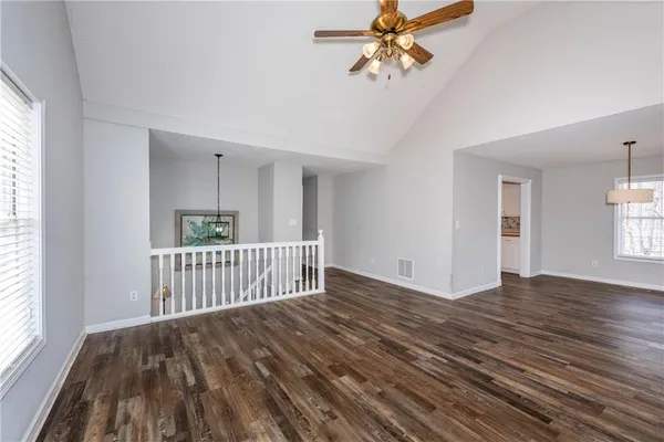 a view of livingroom with hardwood floor and window
