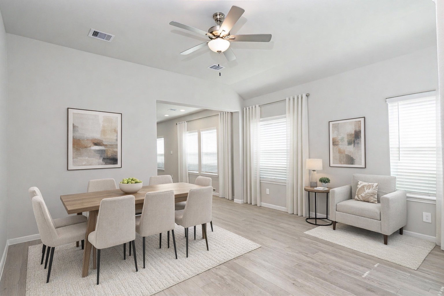 9254 Sea Gdn Street Houston, TX 77034 - Photo 15 of 33 a view of a dining room with furniture and wooden floor