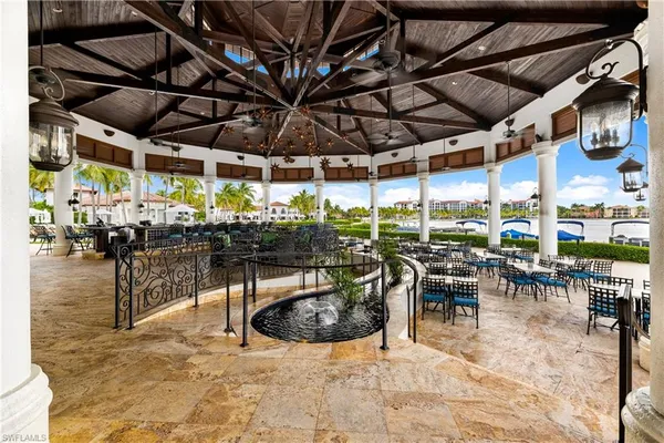 a view of a swimming pool with a patio