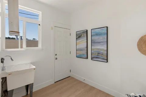 a view of a bathroom from the room