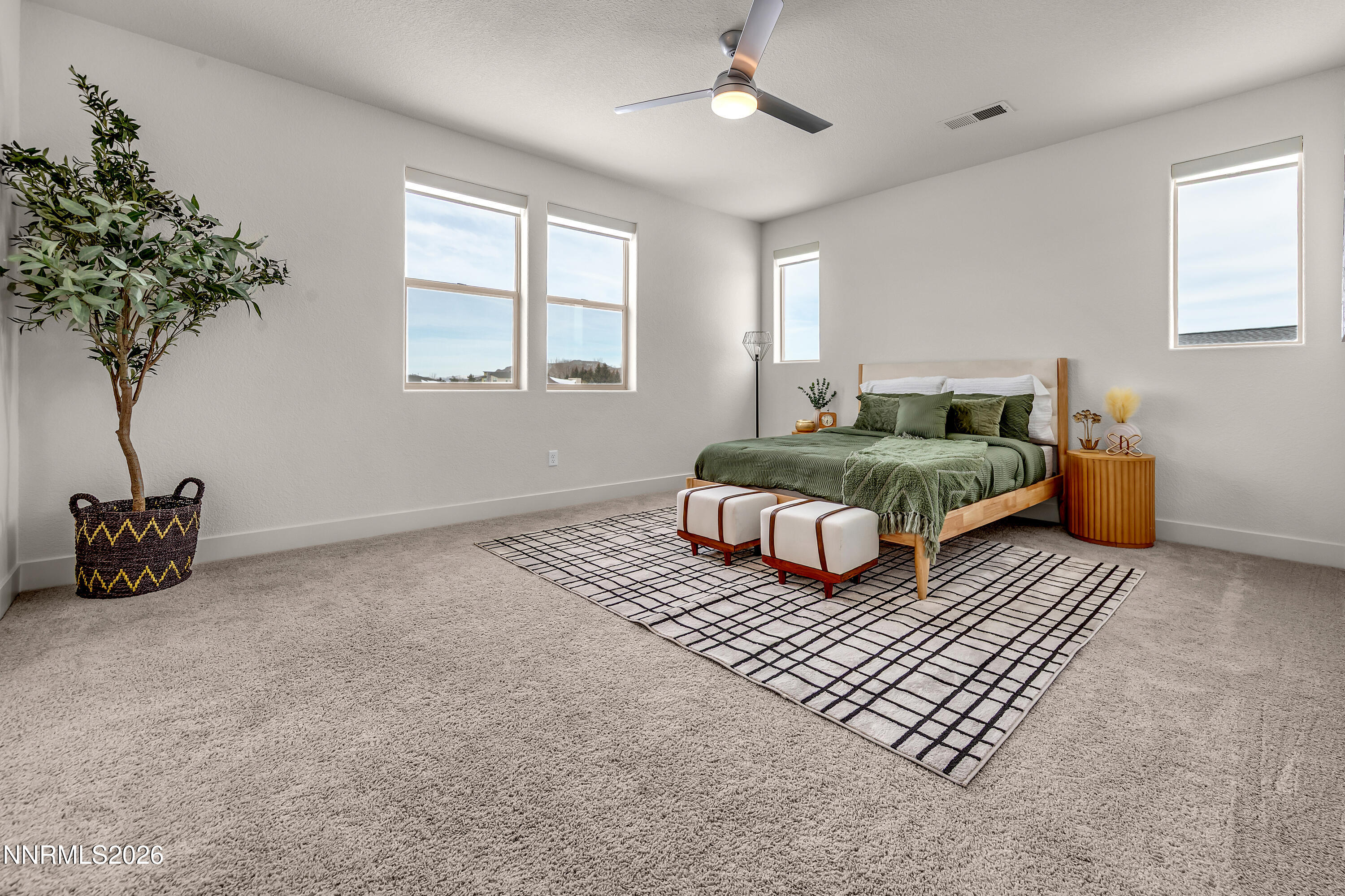 815 North Thunder Butte Court Reno, NV 89506 - Photo 15 of 35 a bedroom with bed and a potted plant