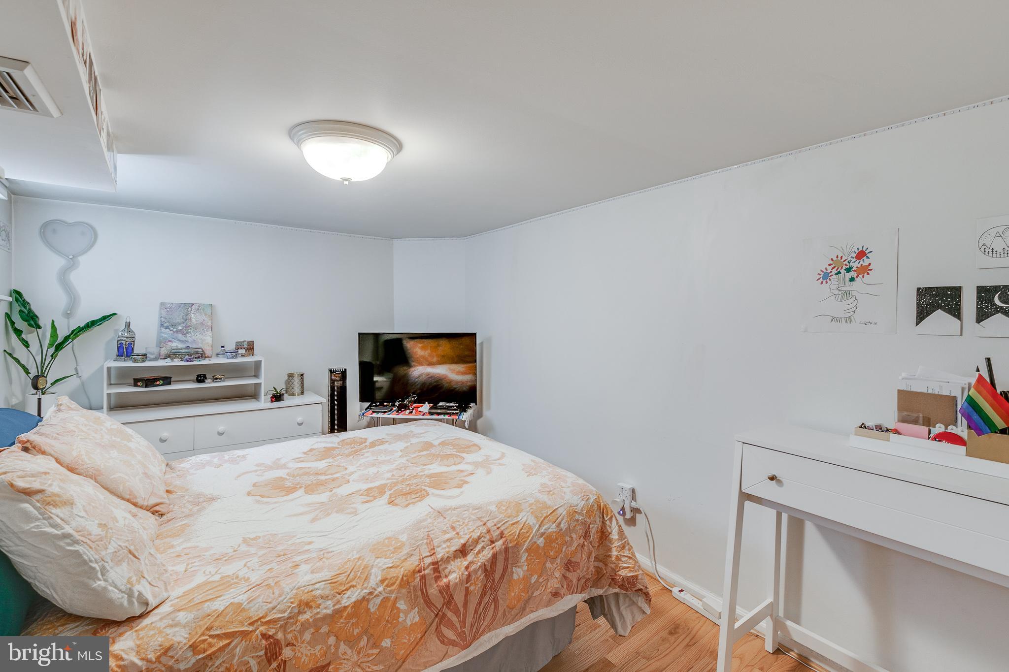 1004 Christian Street Philadelphia, PA 19147 - Photo 18 of 34 a bedroom with a bed and a potted plant on dresser
