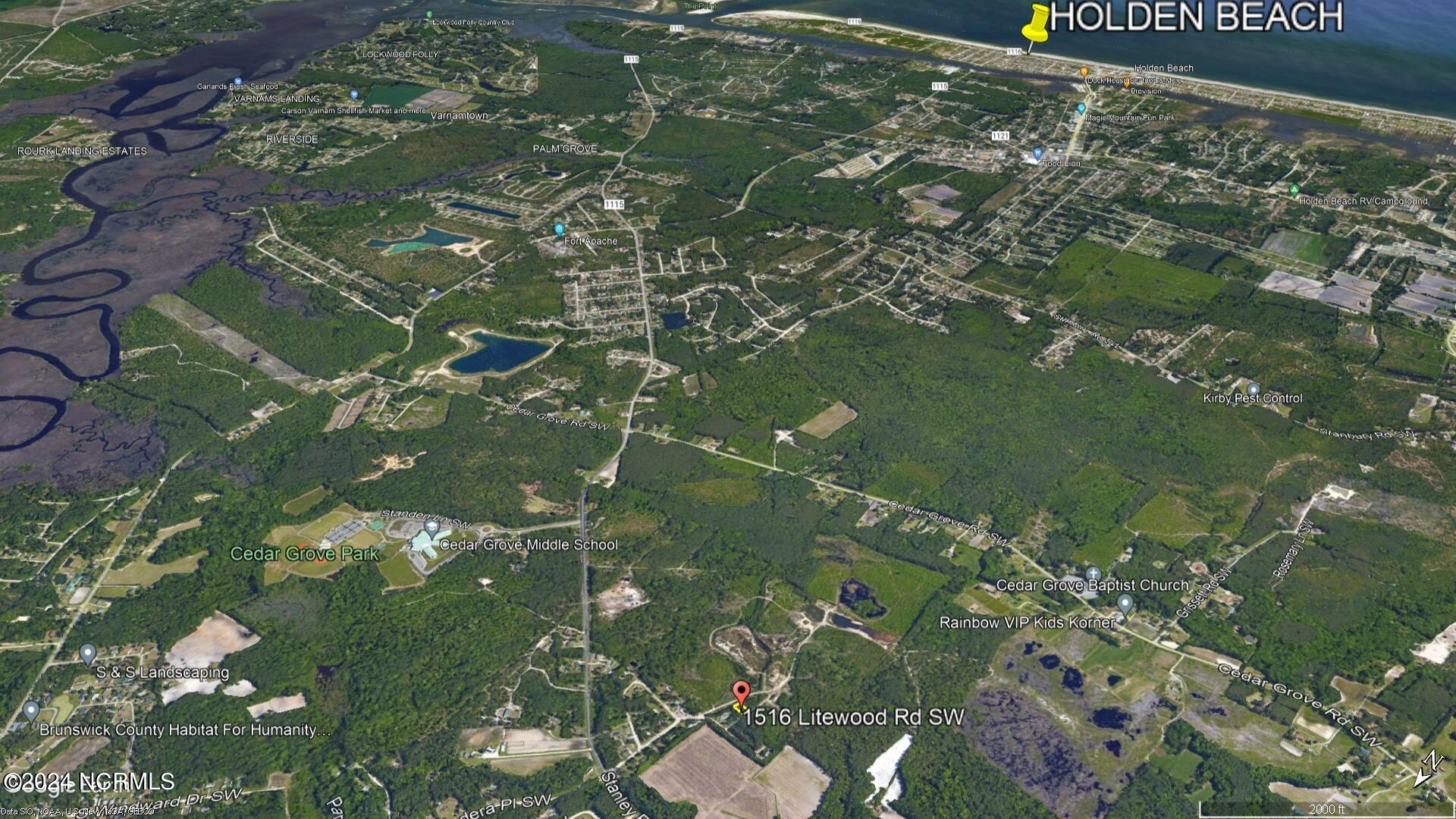 1516 Litewood Road Southwest Supply, NC 28462 - Photo 3 of 4 1516 Litewood Aerial 1