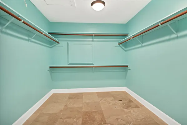 a view of a room with rack on the wall