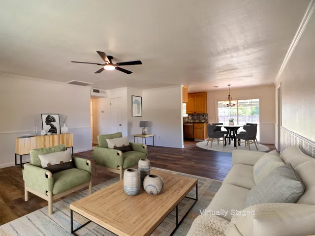 a living room with furniture