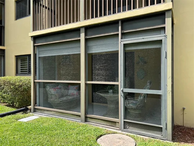 a house with a glass door