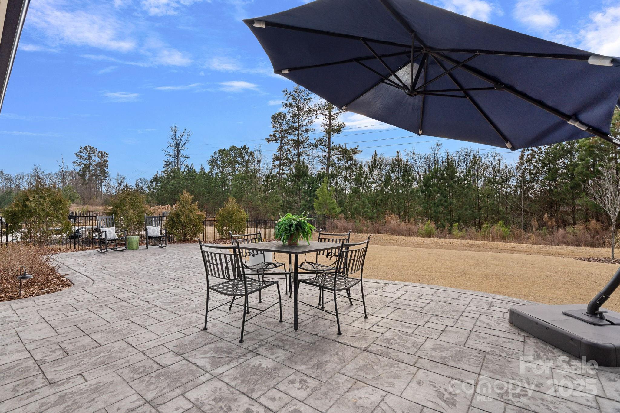 2253 Masons Bend Drive Fort Mill, SC 29708 - Photo 41 of 48 a patio with a patio table and chairs under an umbrella