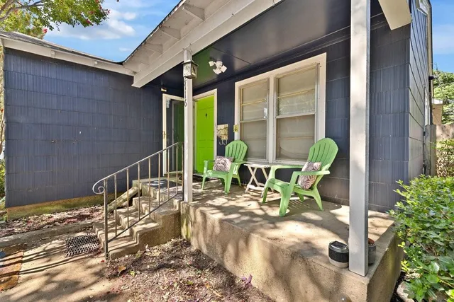 a view of an outdoor seating area