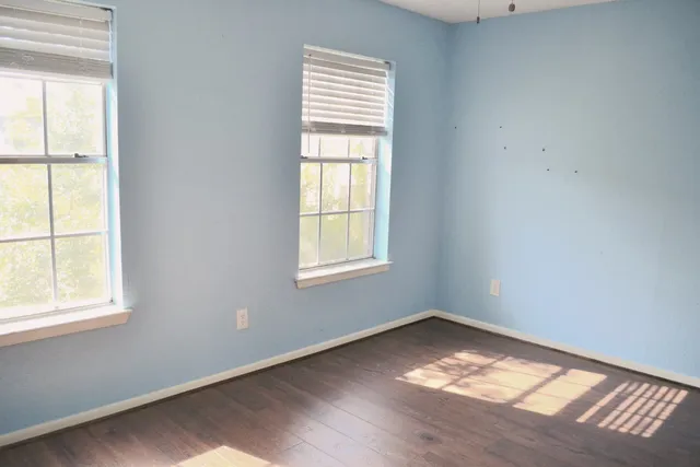 an empty room with a window