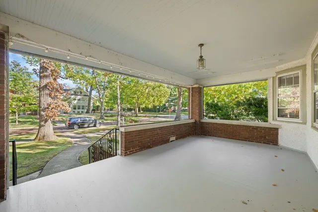 a view of a room and window