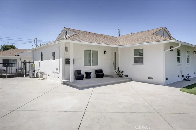 a view of a house with a patio