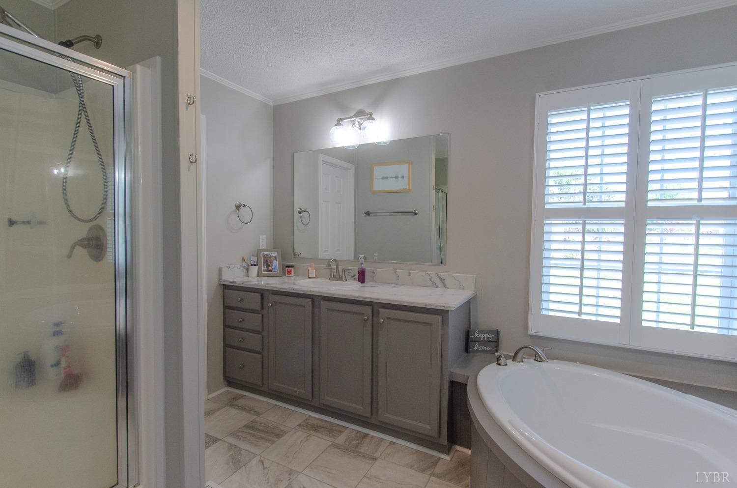 309 Lakeside Road Penhook, VA 24137 - Photo 25 of 61 a spacious bathroom with a tub sink shower and mirror