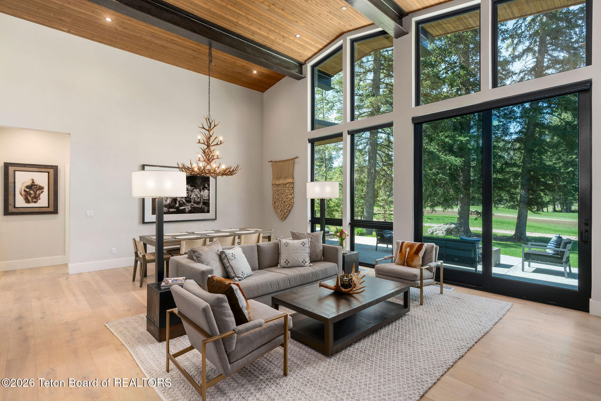 15505 Tall Timber Road Jackson, WY 83001 - Photo 12 of 40 Great Room View to Patio