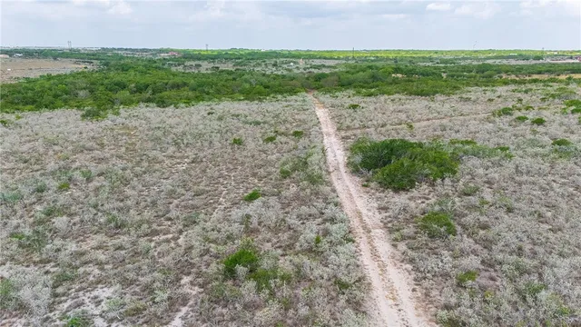a view of a road with a yard