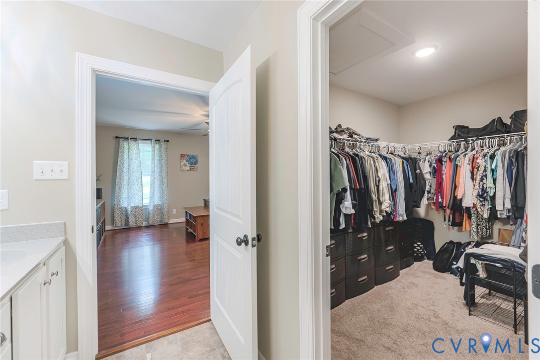 19151 Poor House Road Amelia Court House, VA 23002 - Photo 18 of 39 Walk-in closet with carpet flooring and recessed l