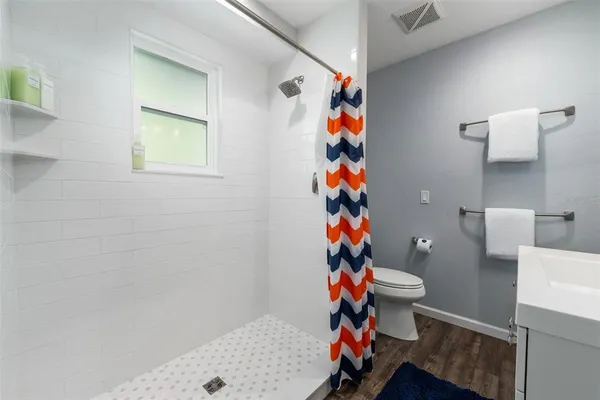 a room with baby toys and stairs