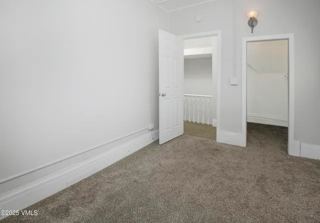 an empty room with closet