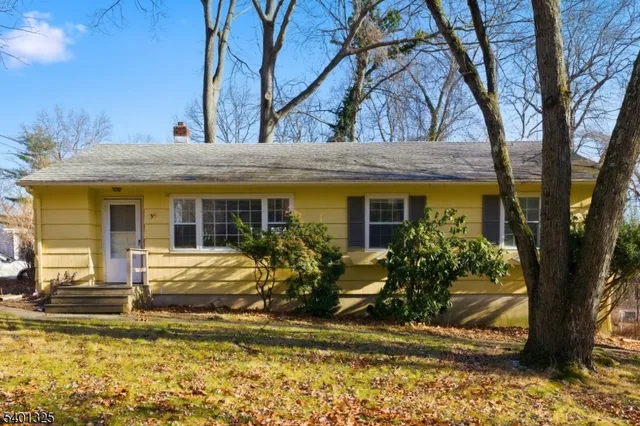 a view of a house with backyard sitting area and garden