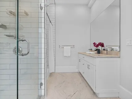 a view of an empty walk in closet