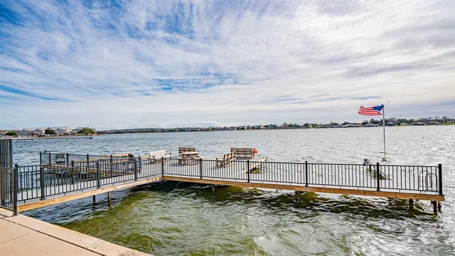 a view of a terrace with lake view
