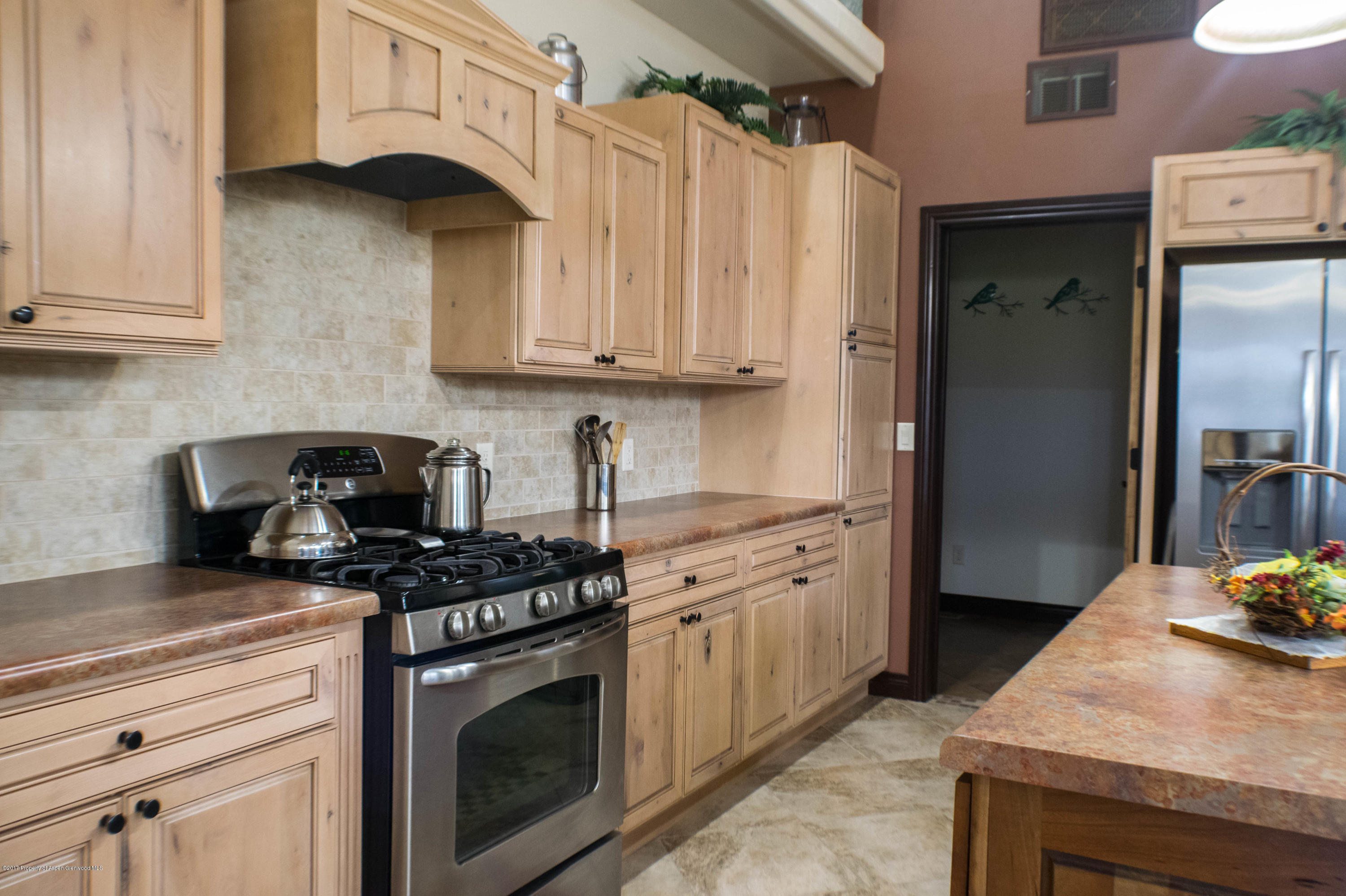 1690 8 Road Mack, CO 81525 - Photo 9 of 37 a kitchen with stainless steel appliances granite countertop a sink a stove and a refrigerator