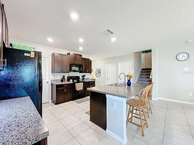 a view of a dining area with furniture